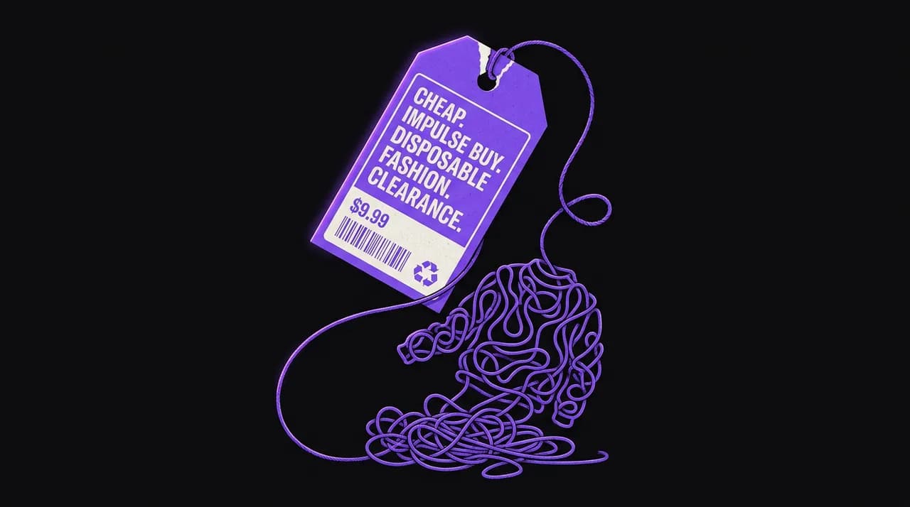 cheap violet price tag pulling a thread that unravels the whole sweater